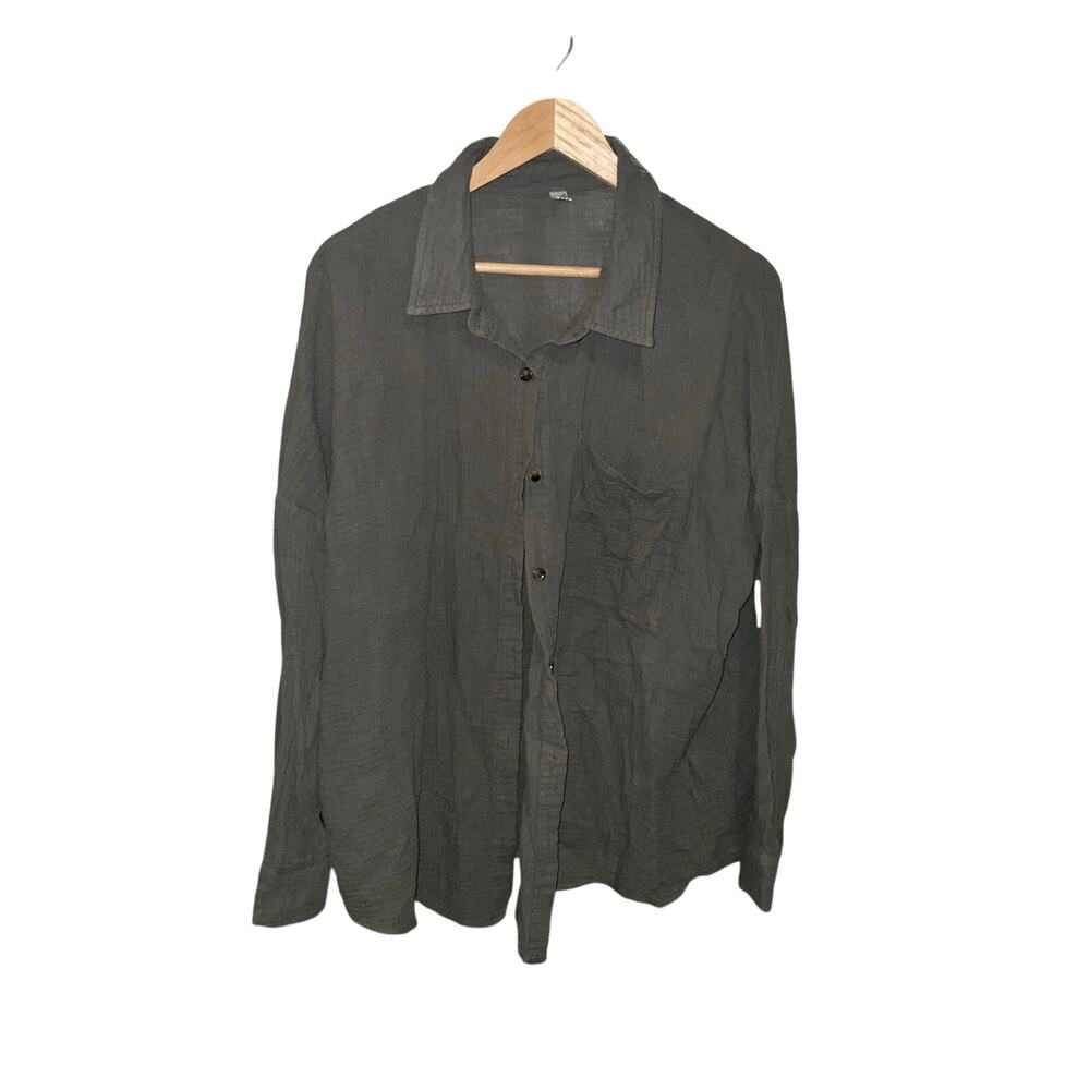 Asew Green  Button Up Long Sleeve Collared Shirt Size 2XL